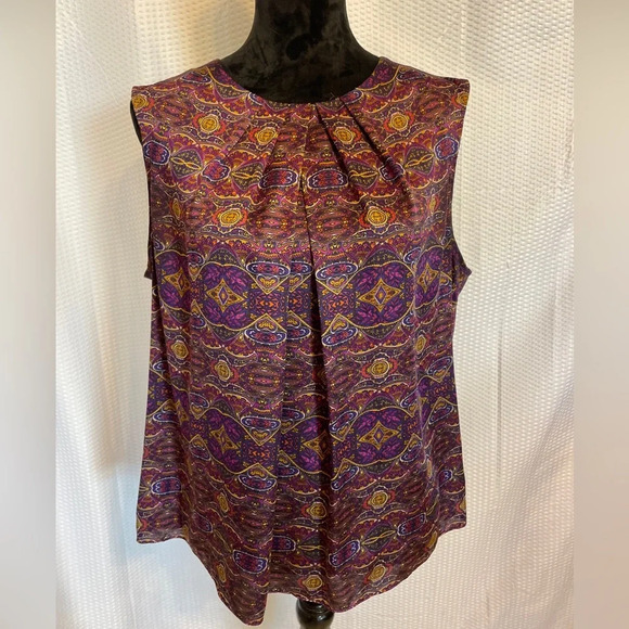 Joannes New York Collection Purple Print Tank Top Size 16 - Picture 1 of 6